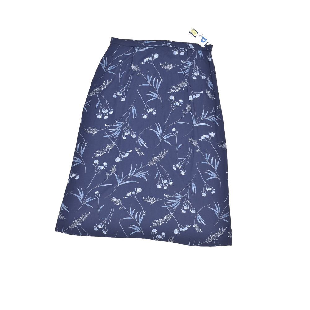 Pendleton Women's Size 18 Navy Blue Floral Midi Skirt New With Tags Washable Chi